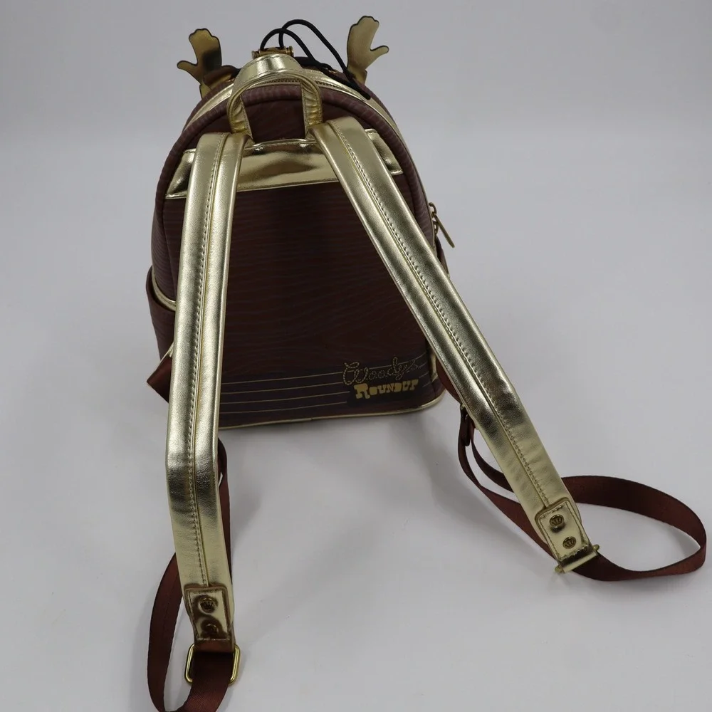 Loungefly‎ Toy Story Woody's Roundup Mini Backpack Womens OS Brown Gold Moveable